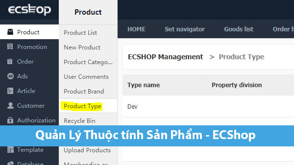 Quản Lý Thuộc Tính Sản Phẩm - Bộ Lọc Trong ECShop