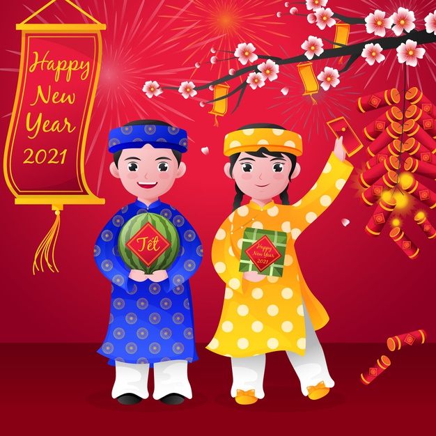 vector vietnam new year 2021