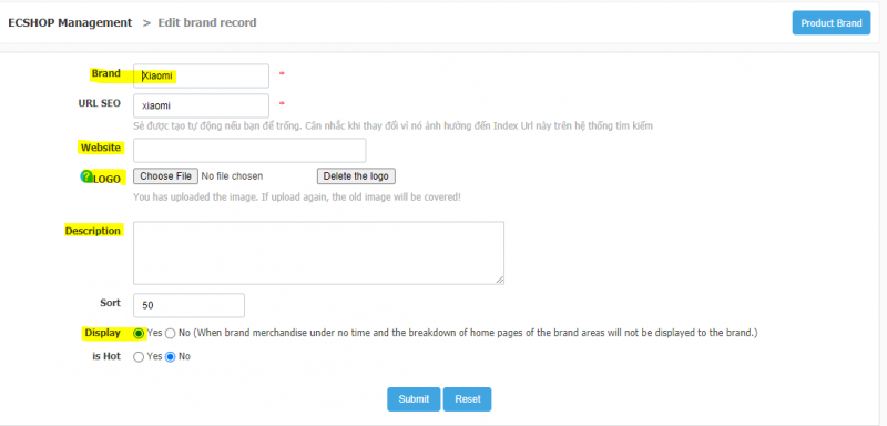 Thêm thương hiệu Ecshop