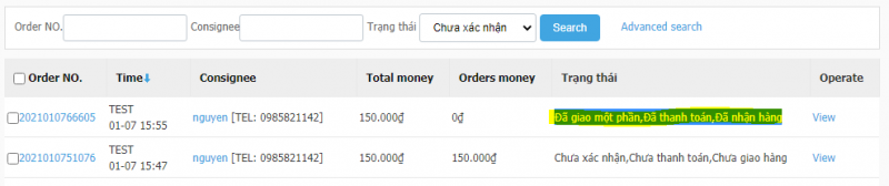 Đơn hàng thành công ECShop